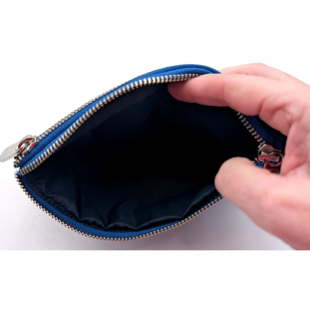 Marc by Marc Jacobs Royal Blue Quilted Nylon Cosmetic Pouch Makeup Bag Zip Case